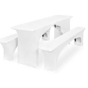 Bierbankhusse Stretch weiß 220x25cm