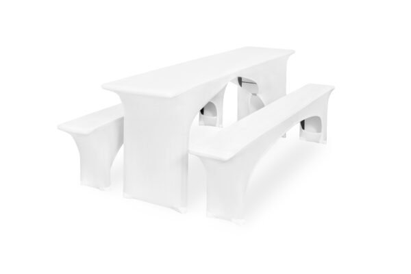Bierbankhusse Stretch weiß 220x25cm